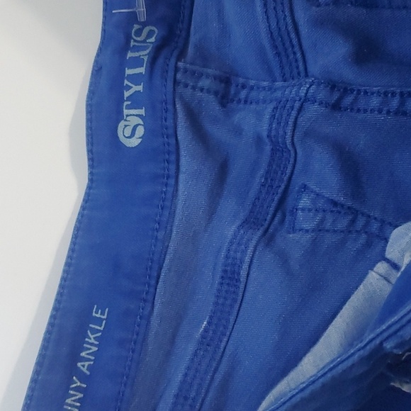 Stylus jeans women's size 8 bright blue skinny ankle cotton blend 2% stretch - Picture 8 of 12